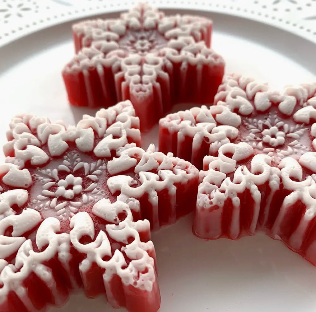 Cranberry Rhubarb Snowflake Soap