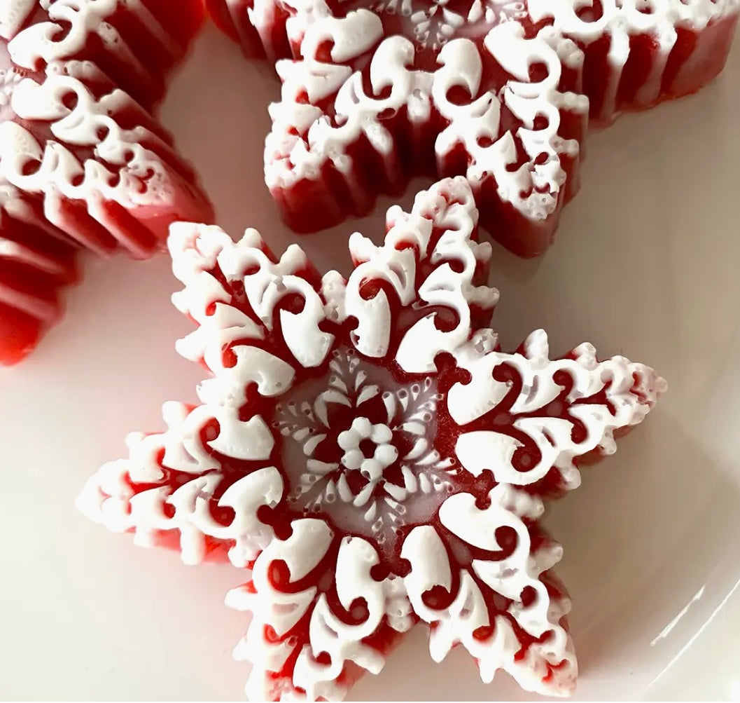 Cranberry Rhubarb Snowflake Soap