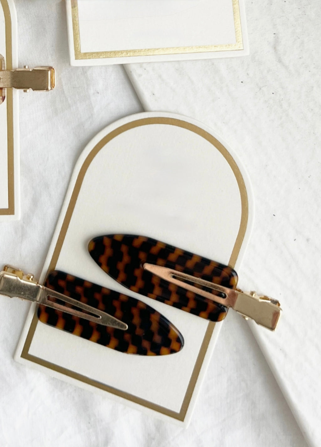 Marbled Acetate Hair Clip Duo